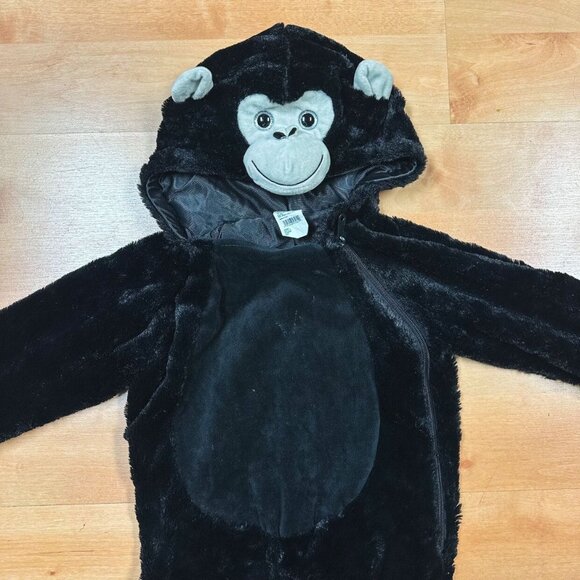 Target Black Fleece Hooded Gorilla Halloween Dress Up Costume Toddler 2-3T - Picture 3 of 6